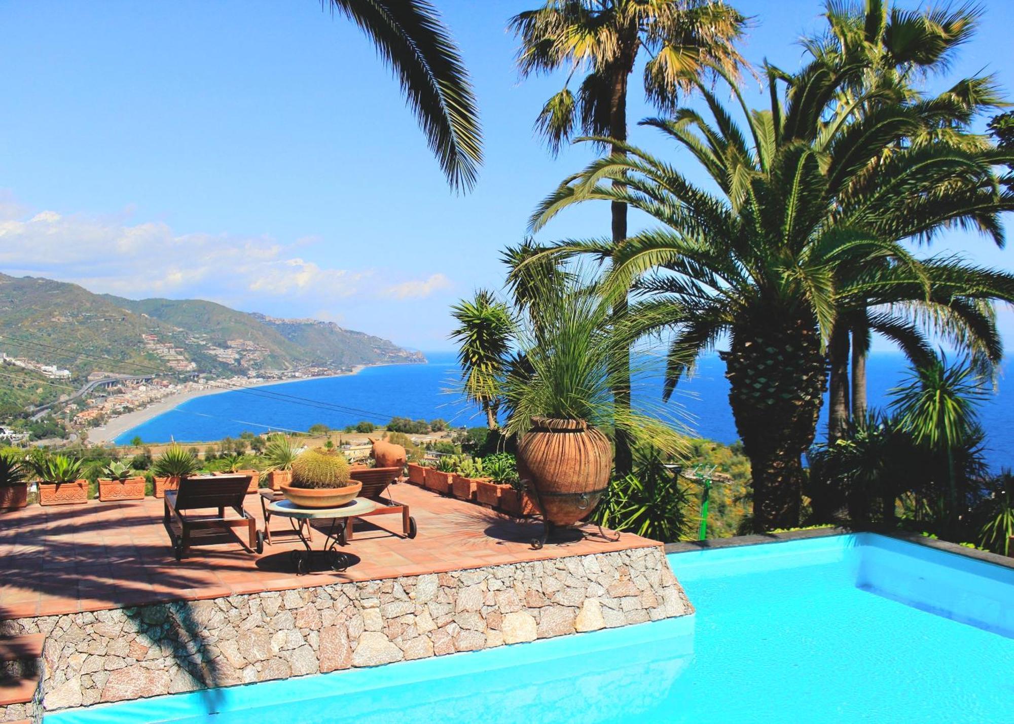 Villa Lou Taormina Private Villa With Panoramic Sea View Pool ภายนอก รูปภาพ